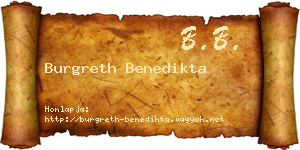 Burgreth Benedikta névjegykártya